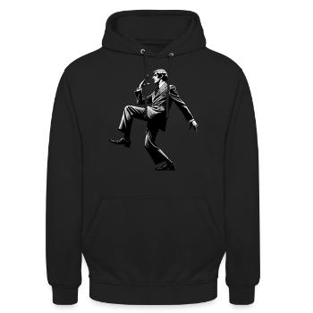 Sanfte Vintage-Silhouette - Unisex Hoodie - Schwarz - Vorne - Alina (178cm) & Michal (187cm)