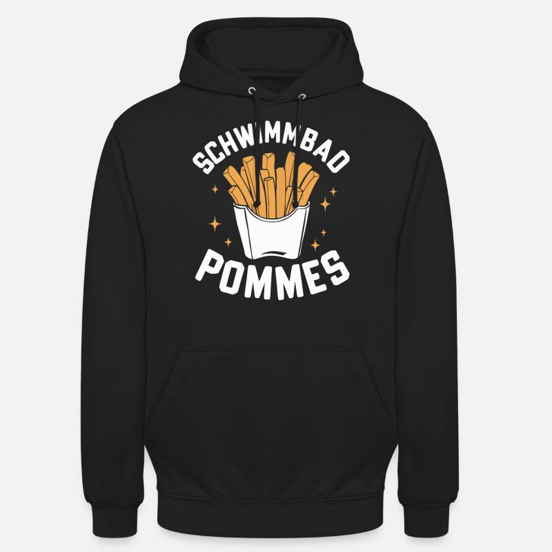 Frites, frites, restauration rapide - Sweat-shirt à capuche unisexe - noir