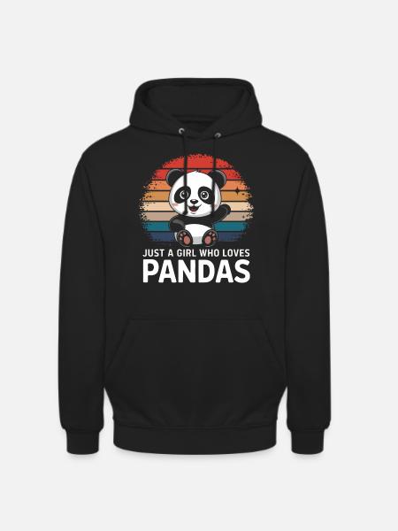 Panda Bear Panda Animal Pandas - Unisex Hoodie - black