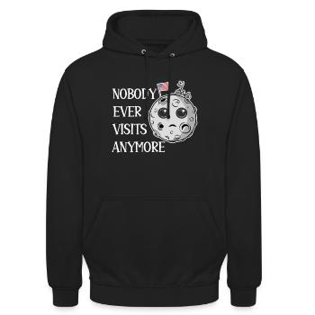 Atterrissage sur la lune : plus personne ne s’y rend - Sweat-shirt à capuche unisexe - noir - Devant - Alina (178cm) & Michal (187cm)