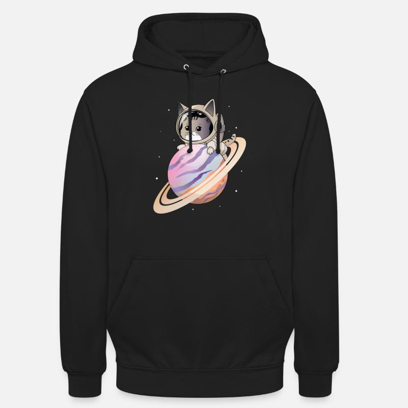 Chat de l’espace - Sweat-shirt à capuche unisexe - noir