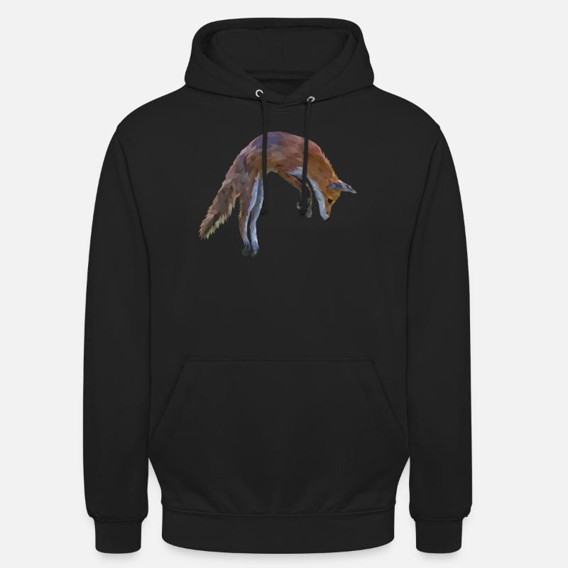 Fuchs - Low Poly Art. - Sweat-shirt à capuche unisexe - noir