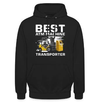 Lagerhausfahrer und Lagerarbeiter für Stapler - Unisex Hoodie - Schwarz - Vorne - Alina (178cm) & Michal (187cm)