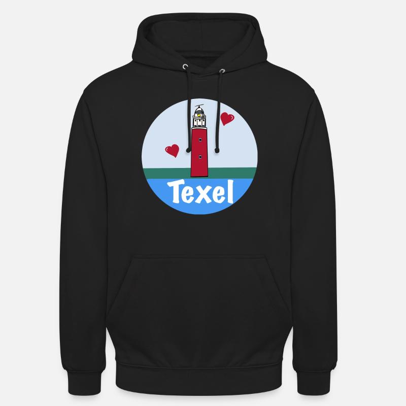 Leuchtturm Eierland Texel Liebe - Unisex Hoodie - Schwarz