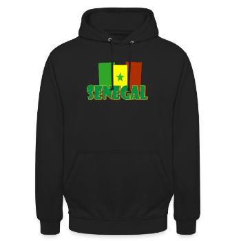 senegal - Sweat-shirt à capuche unisexe - noir - Devant - Alina (178cm) & Michal (187cm)