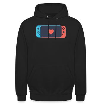 Schalten Sie Liebe - Unisex Hoodie - Schwarz - Vorne - Alina (178cm) & Michal (187cm)