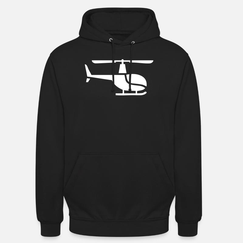 Hélicoptère sur le côté - Sweat-shirt à capuche unisexe - noir