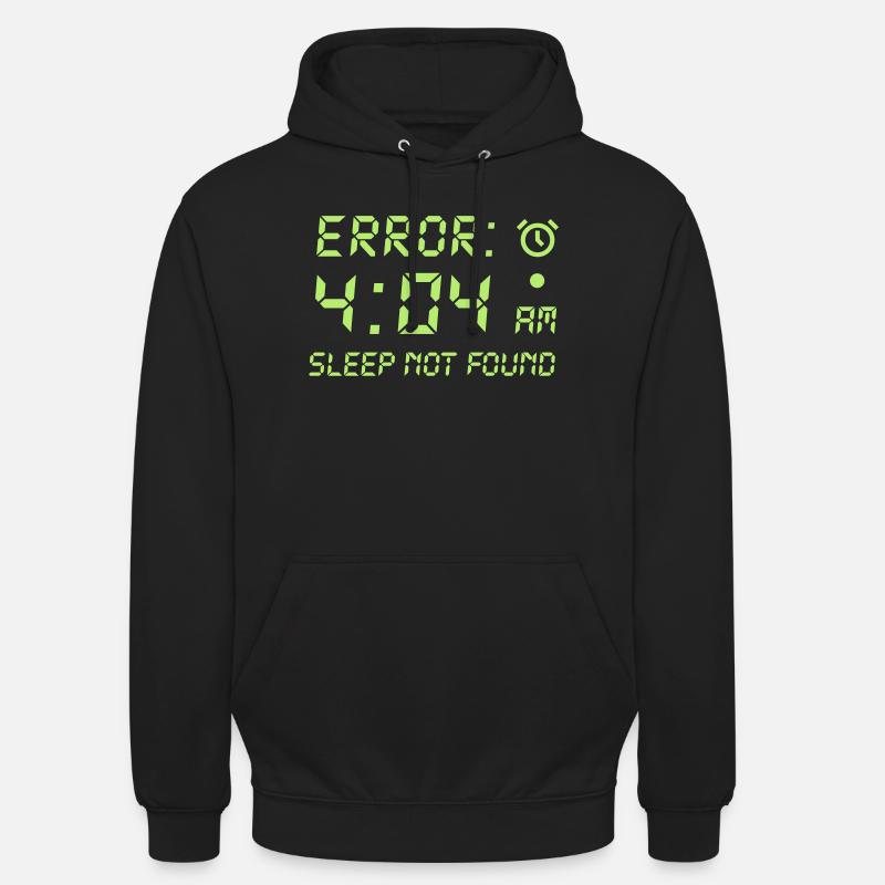 Fehler 404, Schlaf nicht gefunden lustige Programmierer Spieler - Unisex Hoodie - Schwarz