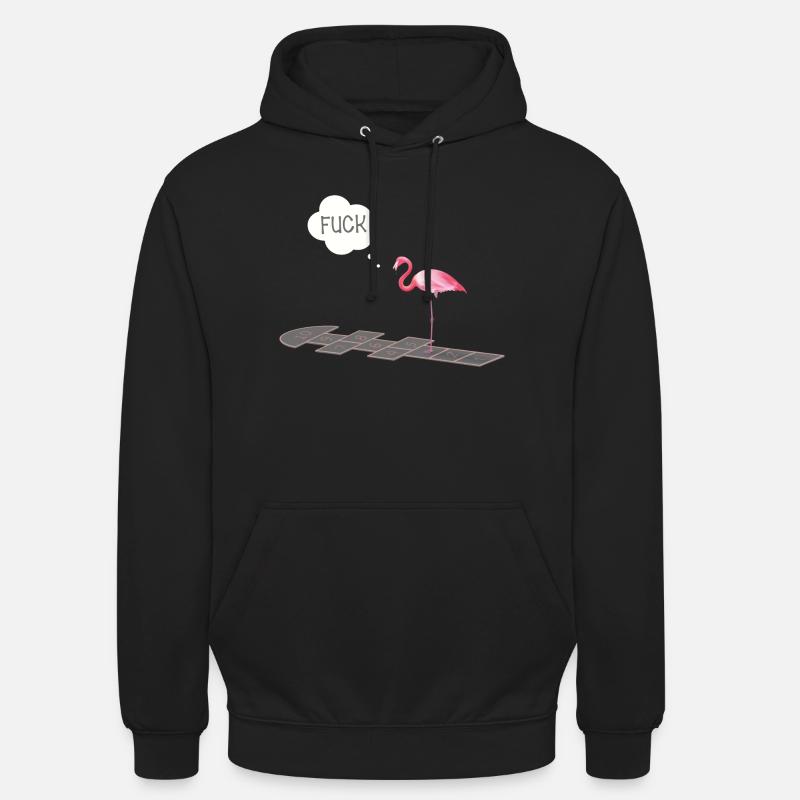 Flamingo mit einem Problem - Unisex Hoodie - Schwarz