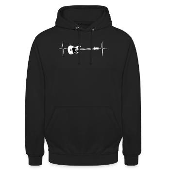 herzschlag e bass - Unisex Hoodie - Schwarz - Vorne - Alina (178cm) & Michal (187cm)