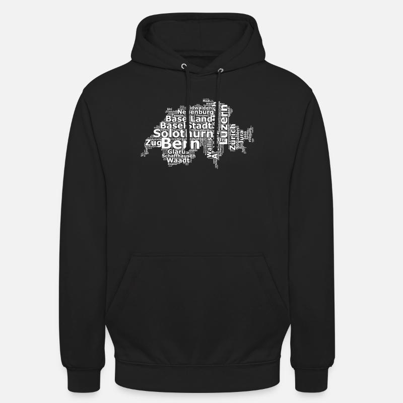Suisse dialecte blanc - Sweat-shirt à capuche unisexe - noir