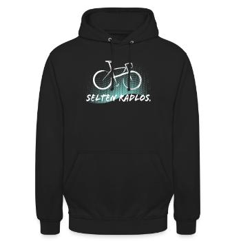 Selten Radlos - Fahrrad - Unisex Hoodie - Schwarz - Vorne - Alina (178cm) & Michal (187cm)