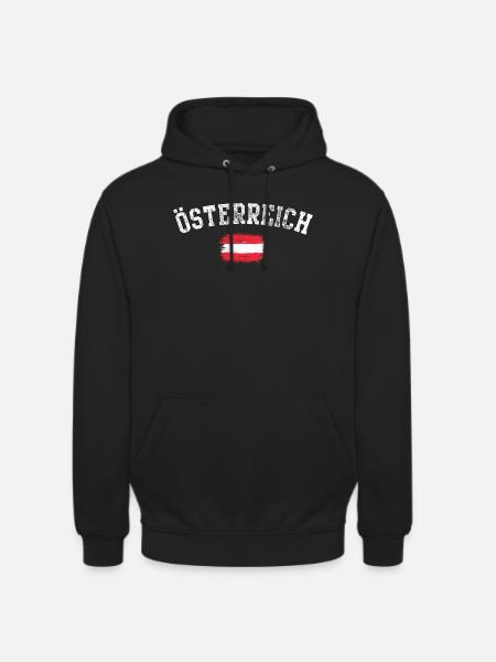 Österreich Brush Flag Emblem - Unisex Hoodie - black