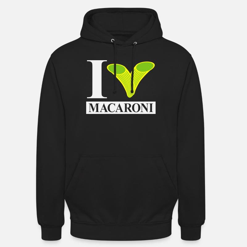 Ich liebe Makkaroni - Unisex Hoodie - Schwarz