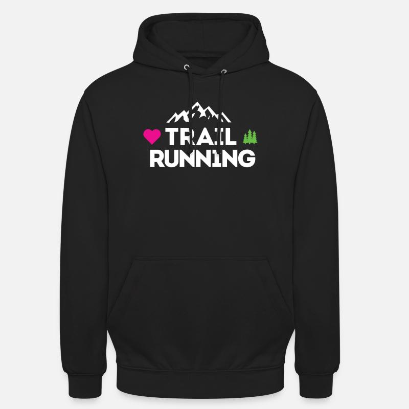 J’adore le Trail Running - Sweat-shirt à capuche unisexe - noir