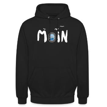 Moin Leuchtturm - Unisex Hoodie - Schwarz - Vorne - Alina (178cm) & Michal (187cm)