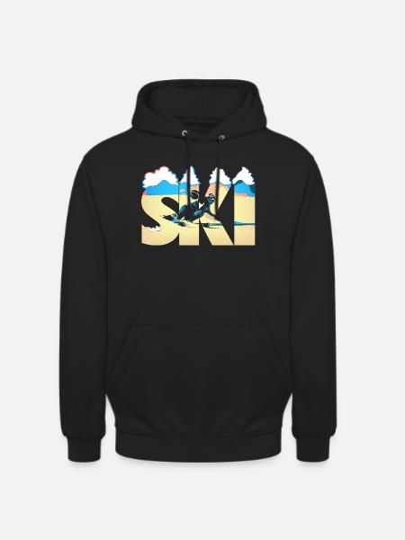 Ski Pop Art Côte - Sweat-shirt à capuche unisexe - noir