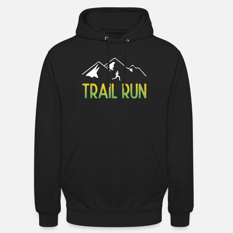 Course de sentier - Sweat-shirt à capuche unisexe - noir