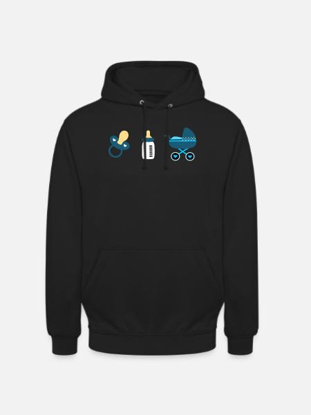 Idée cadeau naissance bébé 2025 - Sweat-shirt à capuche unisexe - noir