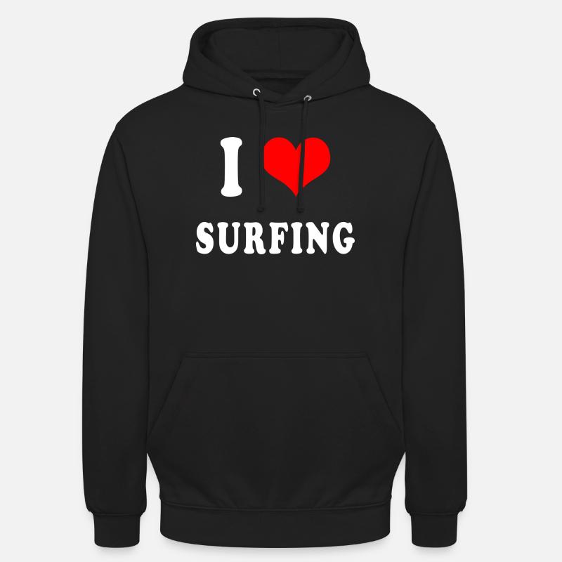 J'adore le surf - Sweat-shirt à capuche unisexe - noir