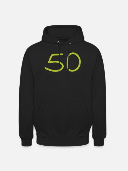 50th birthday fifty number green - Unisex Hoodie - black