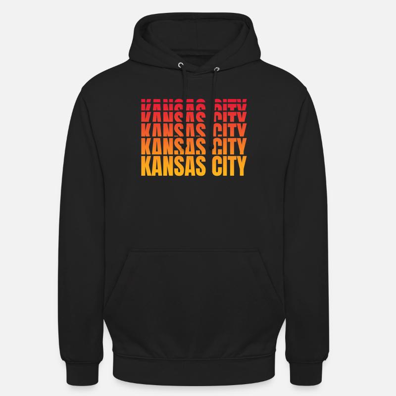 Séquence de gradient de Kansas City - Sweat-shirt à capuche unisexe - noir