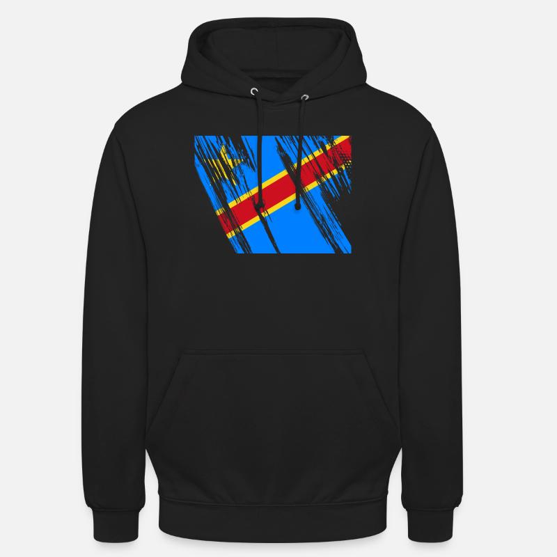 Drapeau du Congo - Sweat-shirt à capuche unisexe - noir