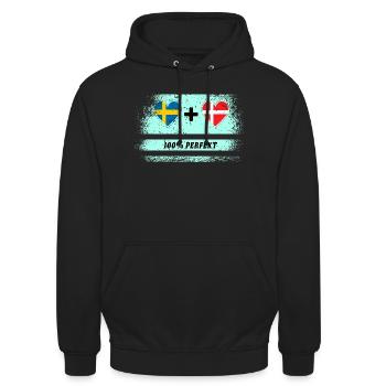 Dänemark und Schweden 100% perfekt / Geschenk - Unisex Hoodie - Schwarz - Vorne - Alina (178cm) & Michal (187cm)