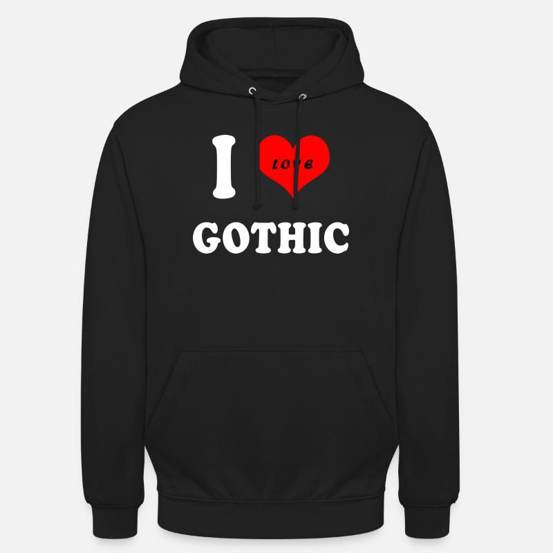 J'adore le gothique - Sweat-shirt à capuche unisexe - noir