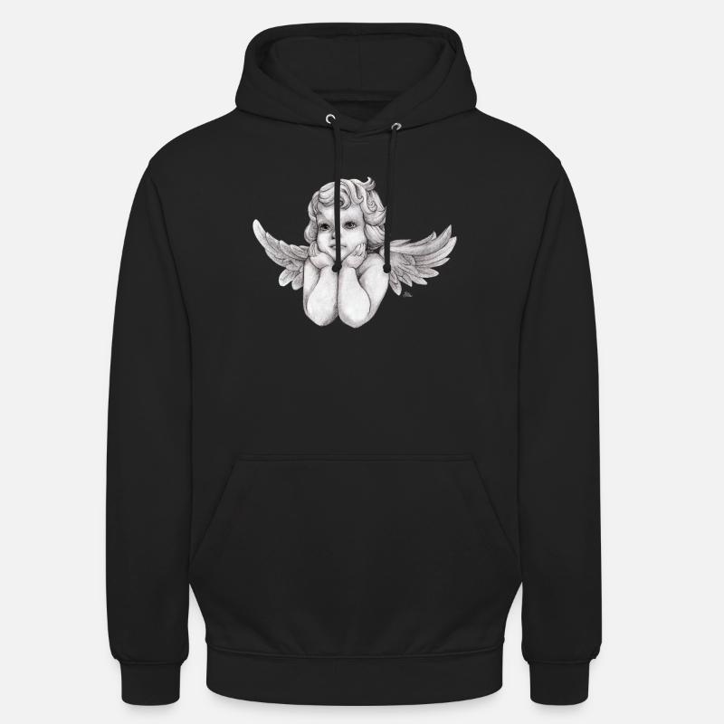 Kleine träumerische Engel-Putte - Unisex Hoodie - Schwarz