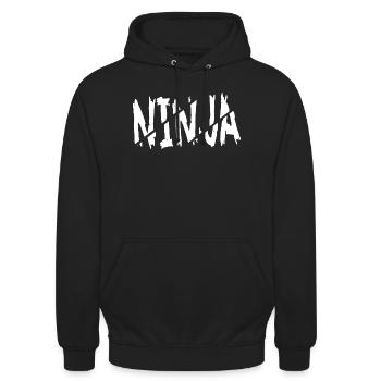 Ninja - Unisex Hoodie - black - Front - Alina (178cm) & Michal (187cm)