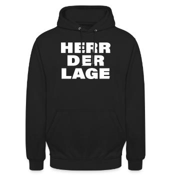 HERR DER LAGE - Unisex Hoodie - Schwarz - Vorne - Alina (178cm) & Michal (187cm)