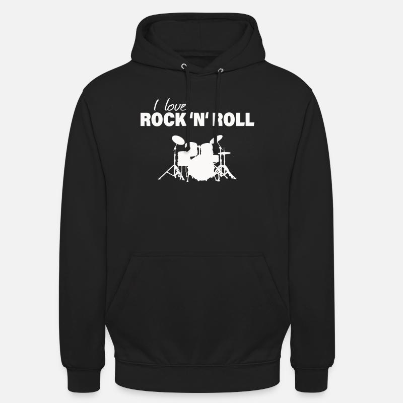J’ADORE LE ROCK 'N' ROLL - Sweat-shirt à capuche unisexe - noir