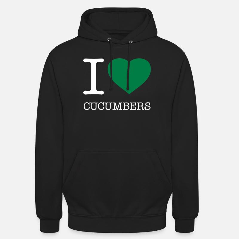 J’AIME LES CONCOMBRES Gurken - Sweat-shirt à capuche unisexe - noir