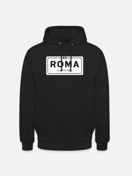 Rom Ortsschild - Unisex Hoodie - Schwarz