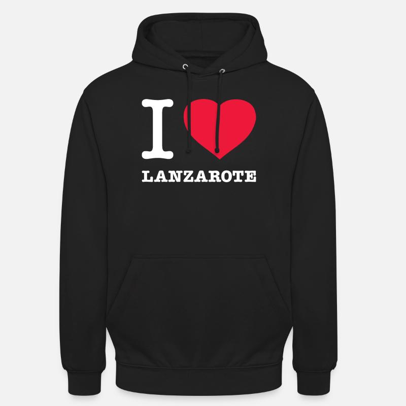 J’AIME LANZAROTE - Sweat-shirt à capuche unisexe - noir