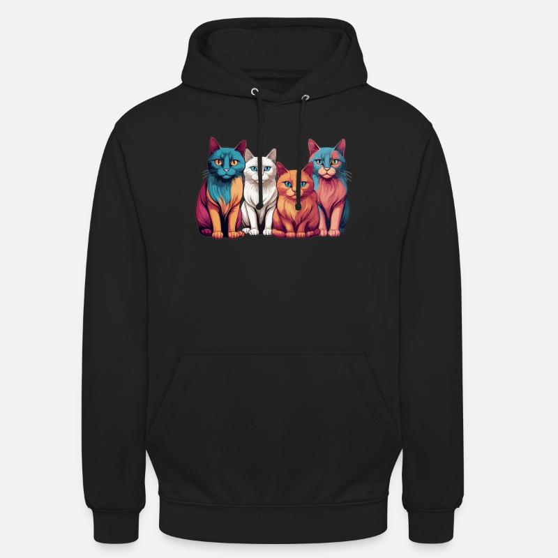 Gang kotów - Bluza z kapturem typu unisex - czarny