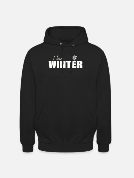 i love winter - Unisex Hoodie - black