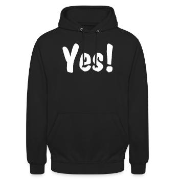 Yes! - Unisex Hoodie - Schwarz - Vorne - Alina (178cm) & Michal (187cm)