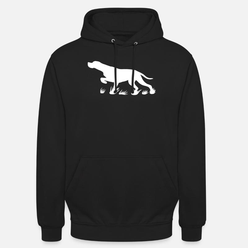 Pointer vorstehend (weiss) - Unisex Hoodie - Schwarz