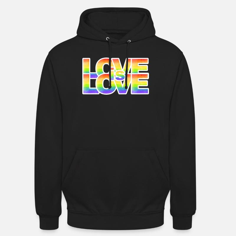 Lettrage d’amour arc-en-ciel - Sweat-shirt à capuche unisexe - noir