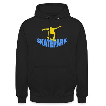 SKATEPARK - Unisex Hoodie - Schwarz - Vorne - Alina (178cm) & Michal (187cm)