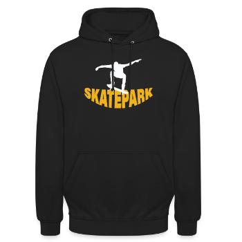 SKATEPARK - Unisex Hoodie - Schwarz - Vorne - Alina (178cm) & Michal (187cm)