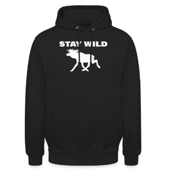 RESTEZ SAUVAGE - Sweat-shirt à capuche unisexe - noir - Devant - Alina (178cm) & Michal (187cm)