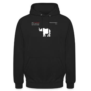 Elephant - Unisex Hoodie - black - Front - Alina (178cm) & Michal (187cm)