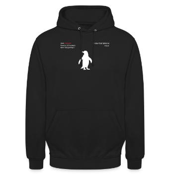 Penguin - Unisex Hoodie - black - Front - Alina (178cm) & Michal (187cm)