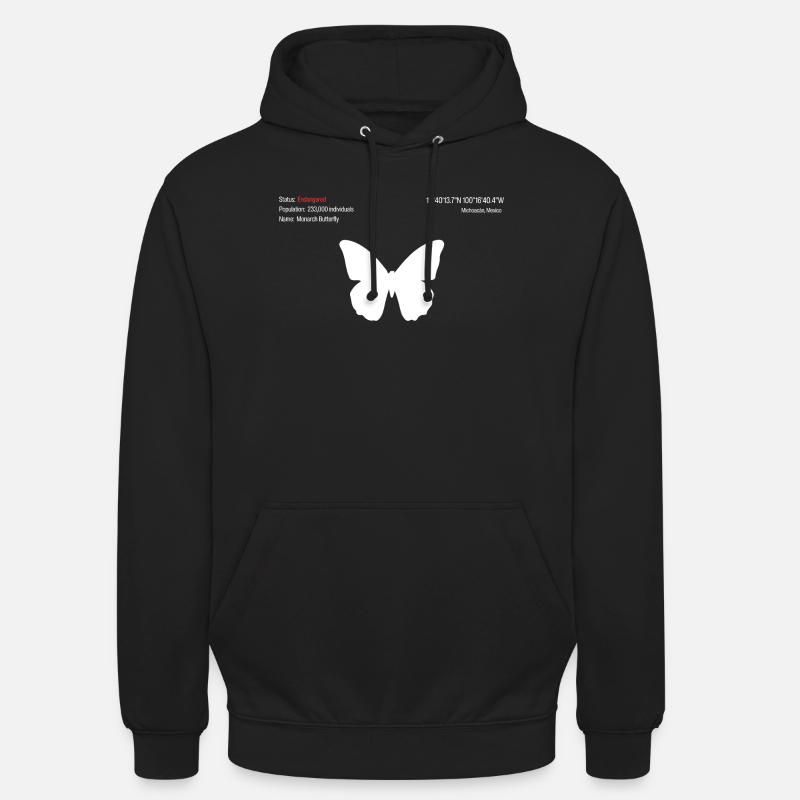 Papillon - Sweat-shirt à capuche unisexe - noir