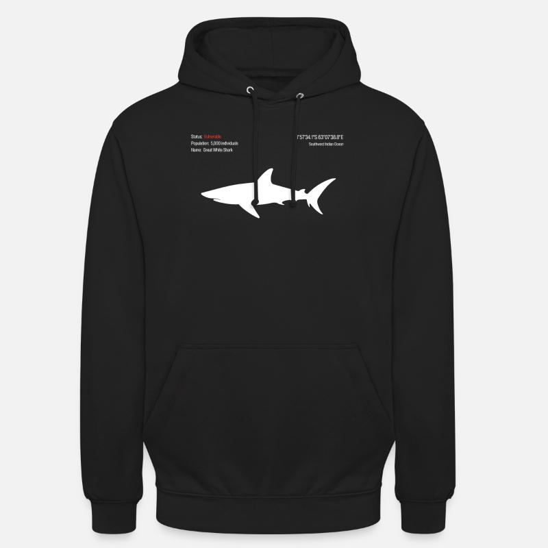 Requin - Sweat-shirt à capuche unisexe - noir