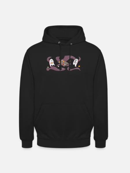 Ghosts Baking Cookies - Wide Motif - Unisex Hoodie - black