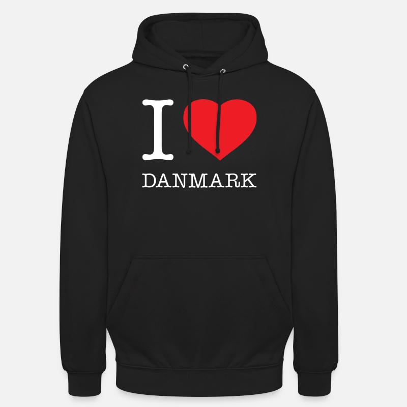 J’AIME DANMARK Danemark - Sweat-shirt à capuche unisexe - noir